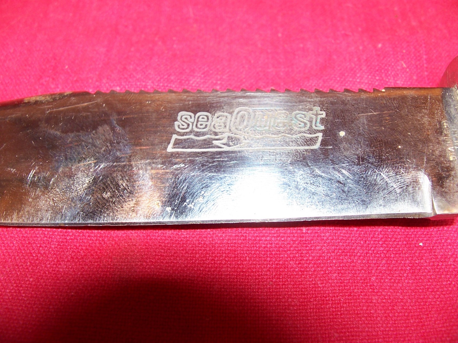 Vintage Dive Knife Sea Quest Big Scuba Divers Diving Survival Serrated Old Japan