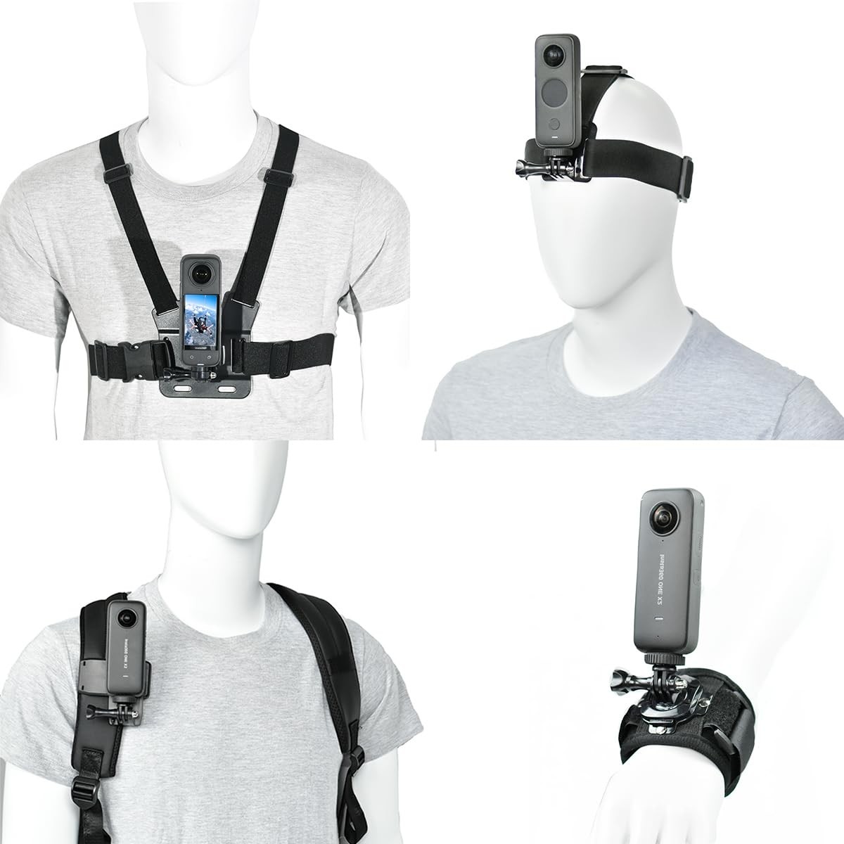 Accessory Kit for Insta360 X5/X4/X3/Ace Pro/Go3S – Action Camera Black