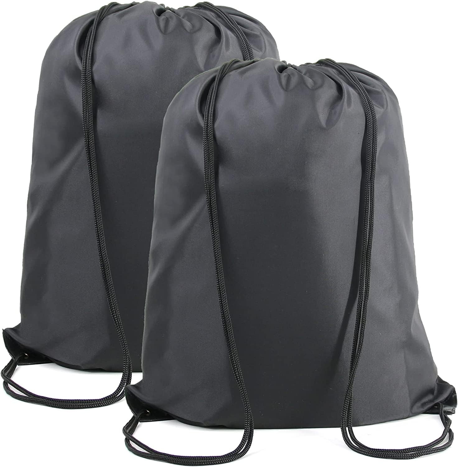 BeeGreen Black Drawstring Backpack Bags Bulk 2 Pack 22.4″ L x 17.5″ W,