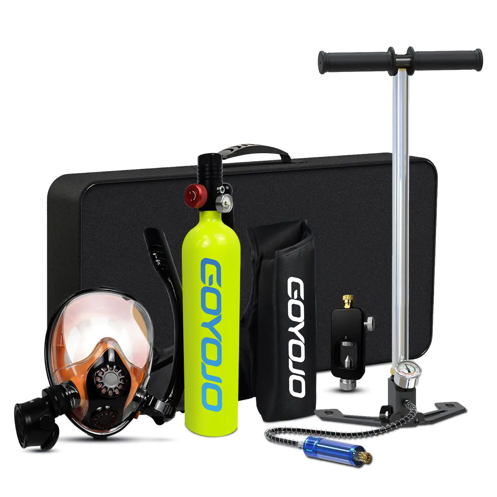 GOYOJO 1L Diving Scuba Tank Oxygen Tank Snorkeling Lung for Underwater with Mask