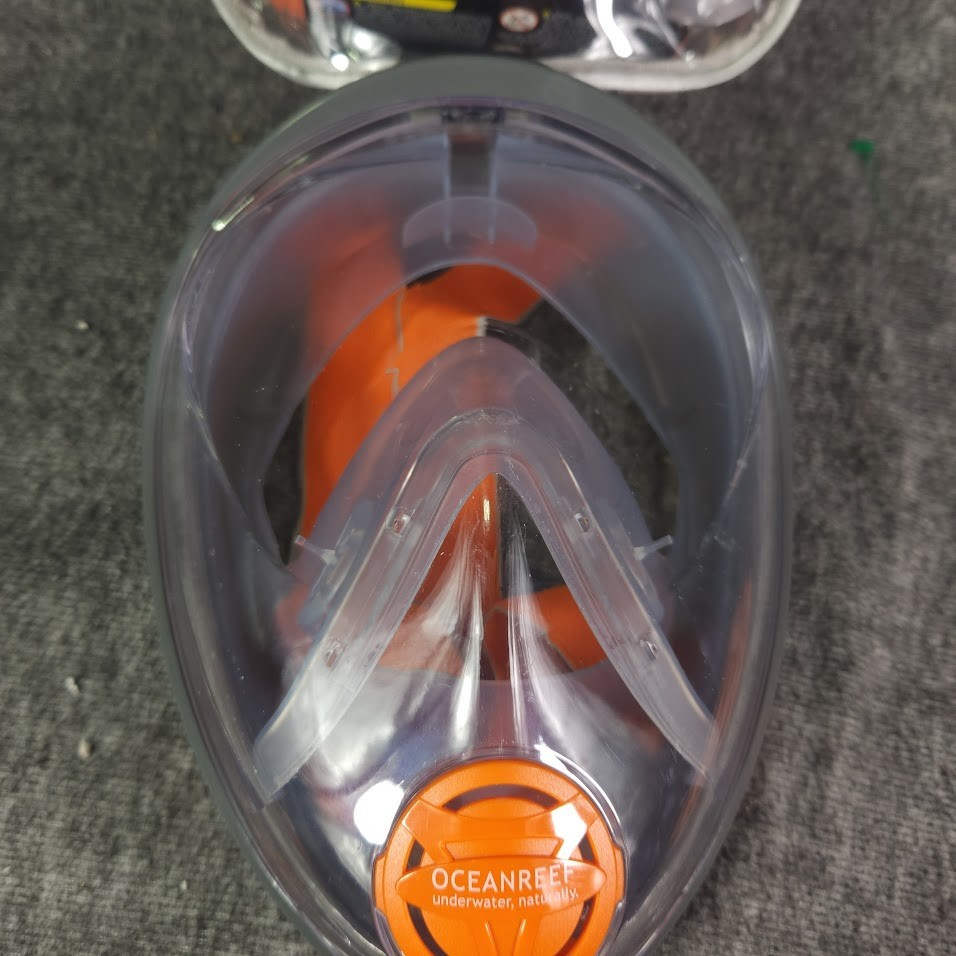 Ocean Reef Aria Full Face Snorkel Mask-Gray-S/M- Preowned