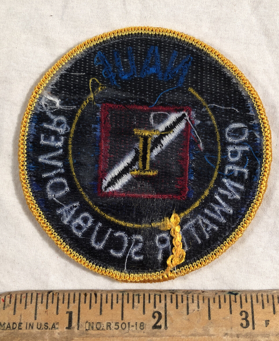 NAUI Patch Open Water Scuba Diving Diver Down Flag Instructor 3” Round Iron On