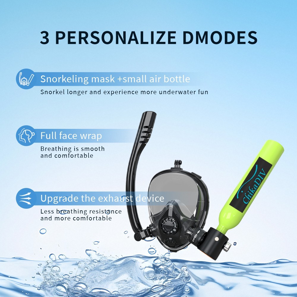 Scuba Tank Lung Tank Diving Tank,0.5L with Mask,6-10Min for Underwater Breathing