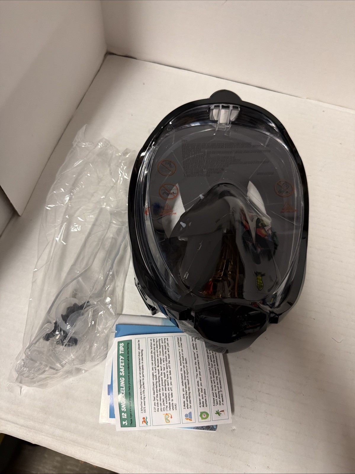 Greatever G2 Full Face Snorkel Mask with Latest Dry Top Large/ X-Large, Black