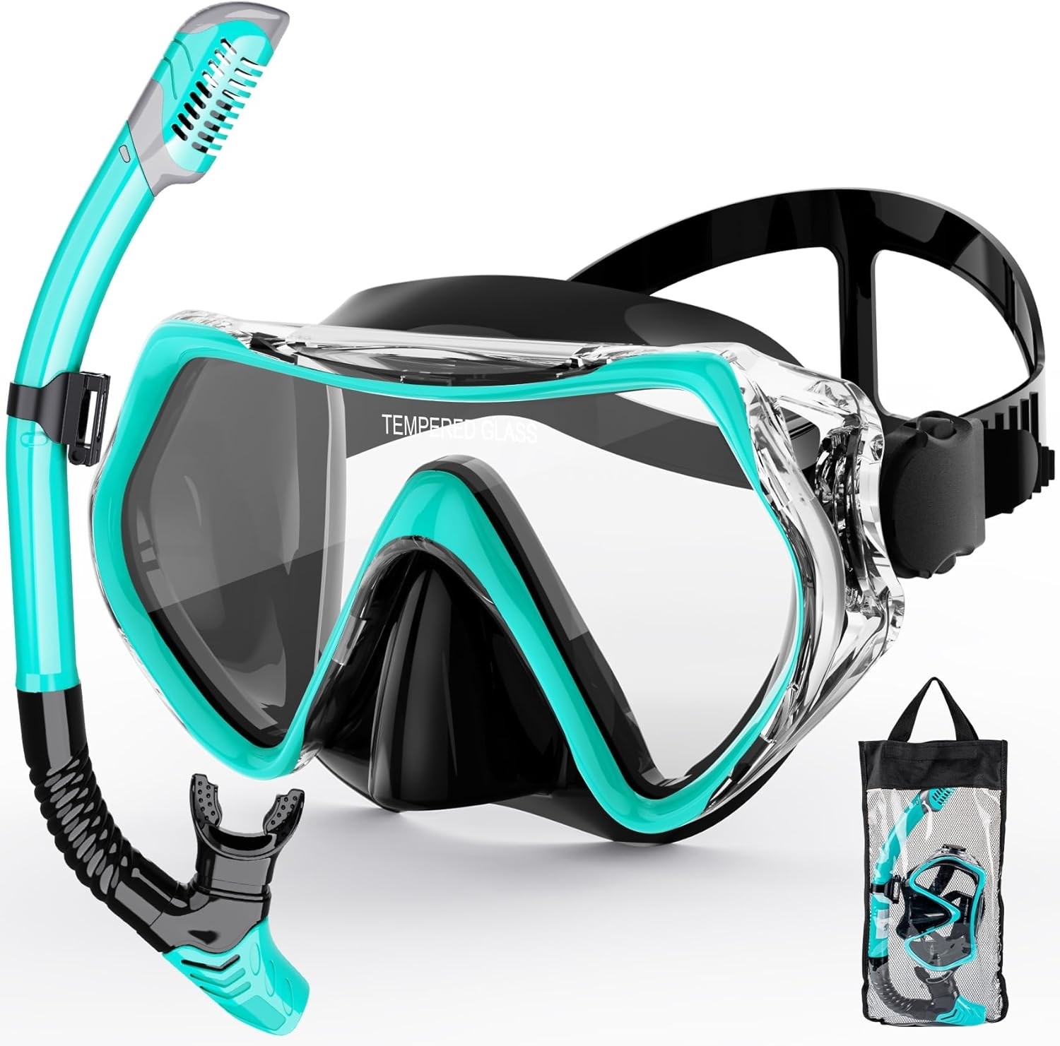 Snorkeling Gear for Adults, Snorkel Mask Adult Snorkel Set, Anti-Fog Scuba Divin