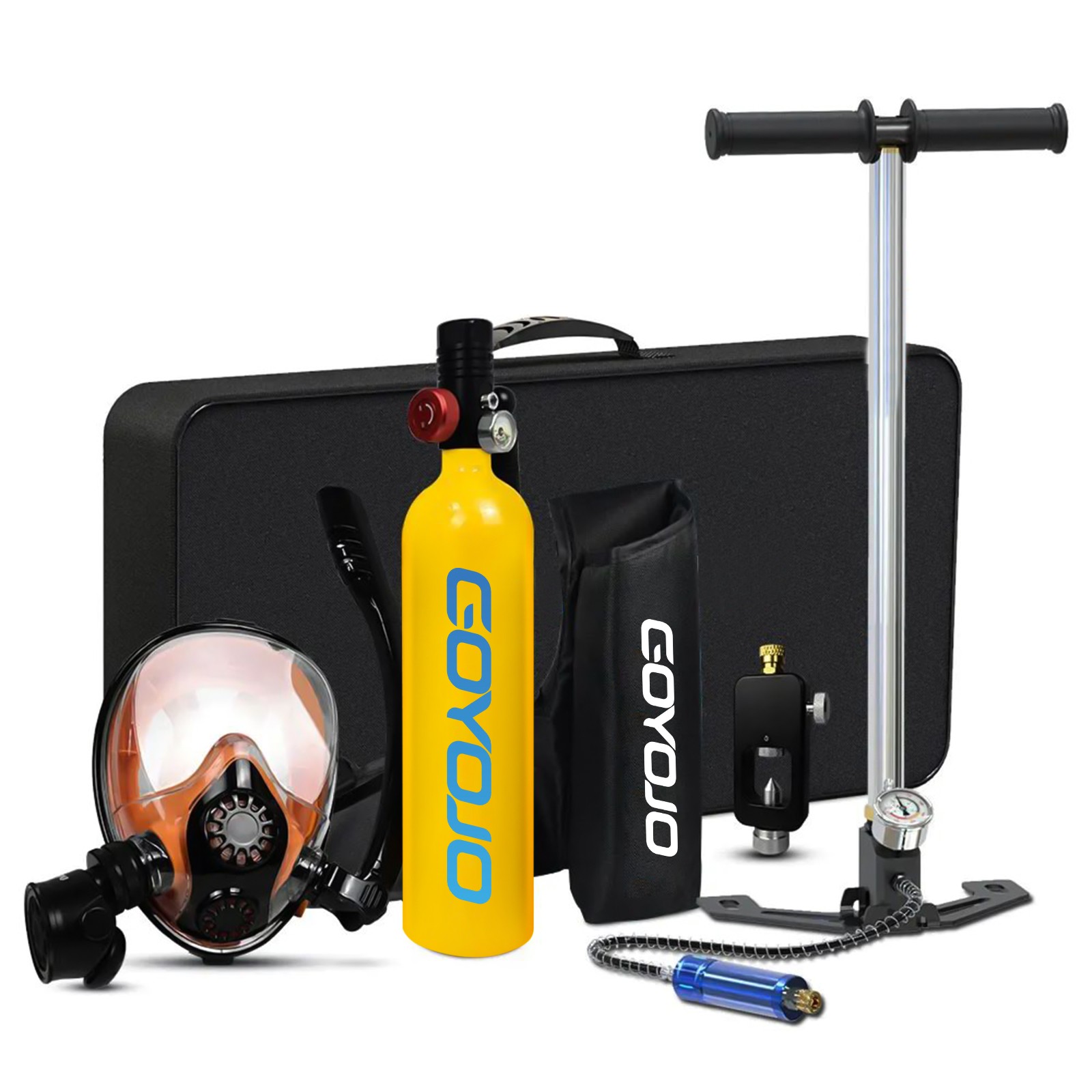 GOYOJO 1L Diving Scuba Tank Oxygen Tank Snorkeling Lung for Underwater with Mask