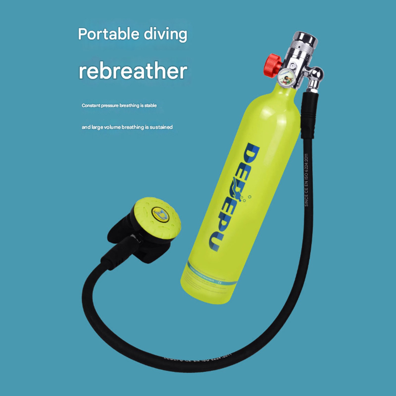 DEDEPU 1L Diving Scuba Tank Oxygen Tank Snorkeling Lung for Underwater w/ Mask