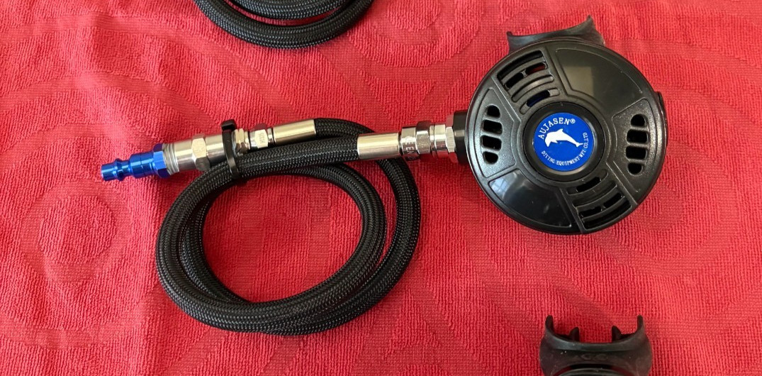 Hookah Diving 2nd stage Albacore regulator 26″ LP line braided