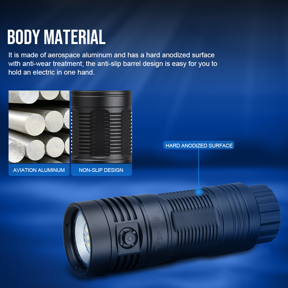Trustfire 6500 Lumen TypeC led Diving Light Snorkeling Scuba LED Flashlight R/UV