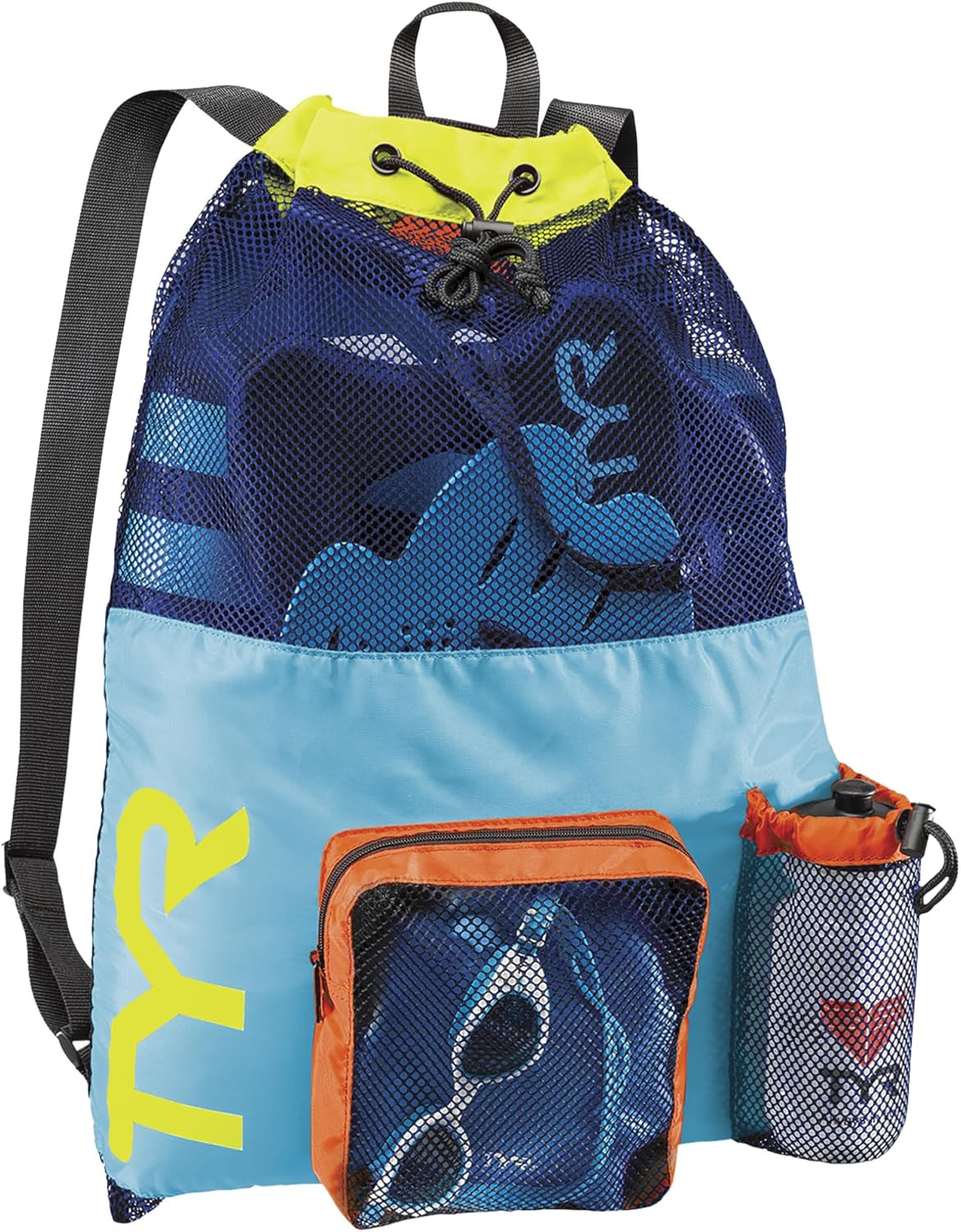 Big Mesh Mummy Backpack for Swim, Gym and Workout Gear, Black, 40-Liter Capacity