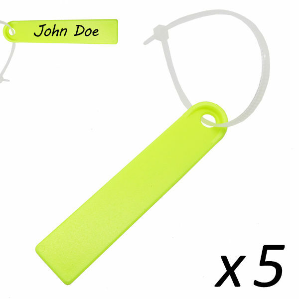 Scuba Diving Surfing Swimming Plastic Waterproof Name Tag 5pc (Yellow)