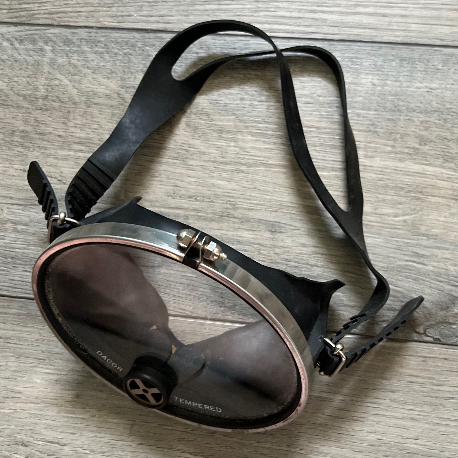 DACOR Vintage Single Lens Scuba Snorkel Mask Tempered Glass Purge Valve