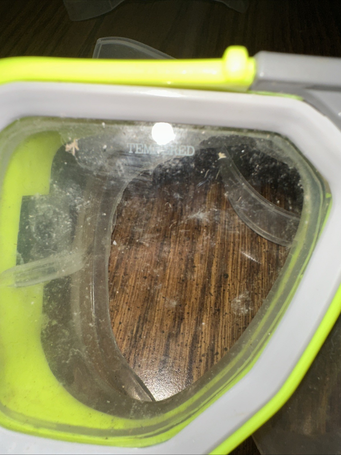 Unbranded Dive/Snorkel Mask Hi-vis Yellow/green Frame Clear Silicone Skirt Used