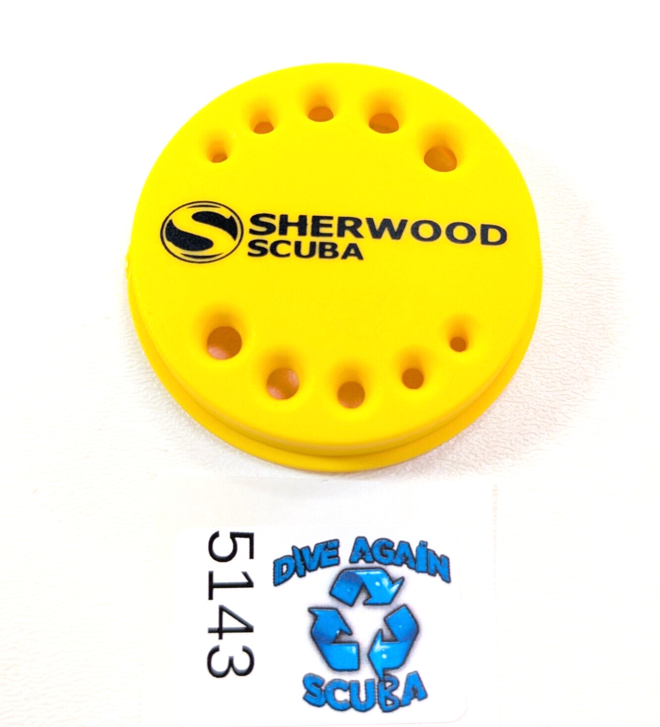 Genuine, OEM Sherwood Dual Octo Diaphragm Purge Front Cover Scuba Dive Yellow