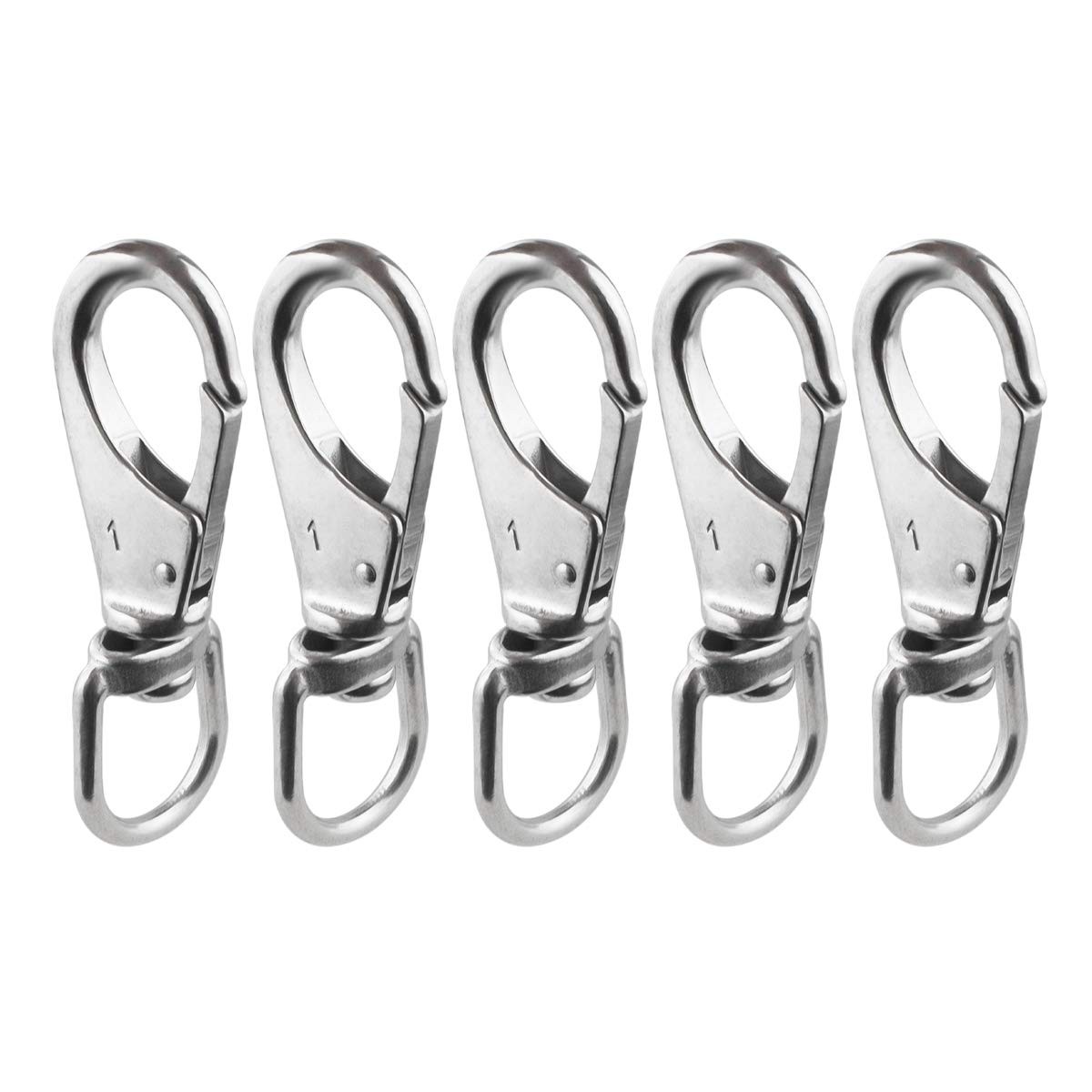 Stainless Steel Swivel Eye Snap Hook M5(1#) Scuba Diving Clips (3-1/2 x 1-1/4…