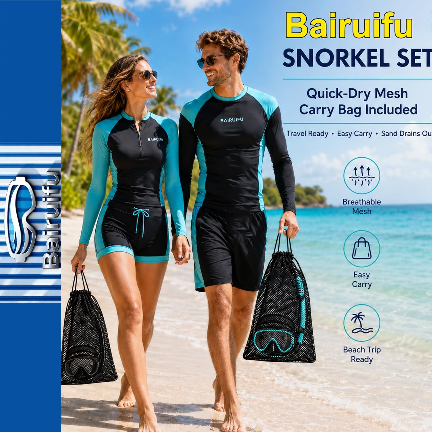2 Packs Dry Snorkel Set Snorkeling Gear for Adults Scuba Diving Swimming Glas…