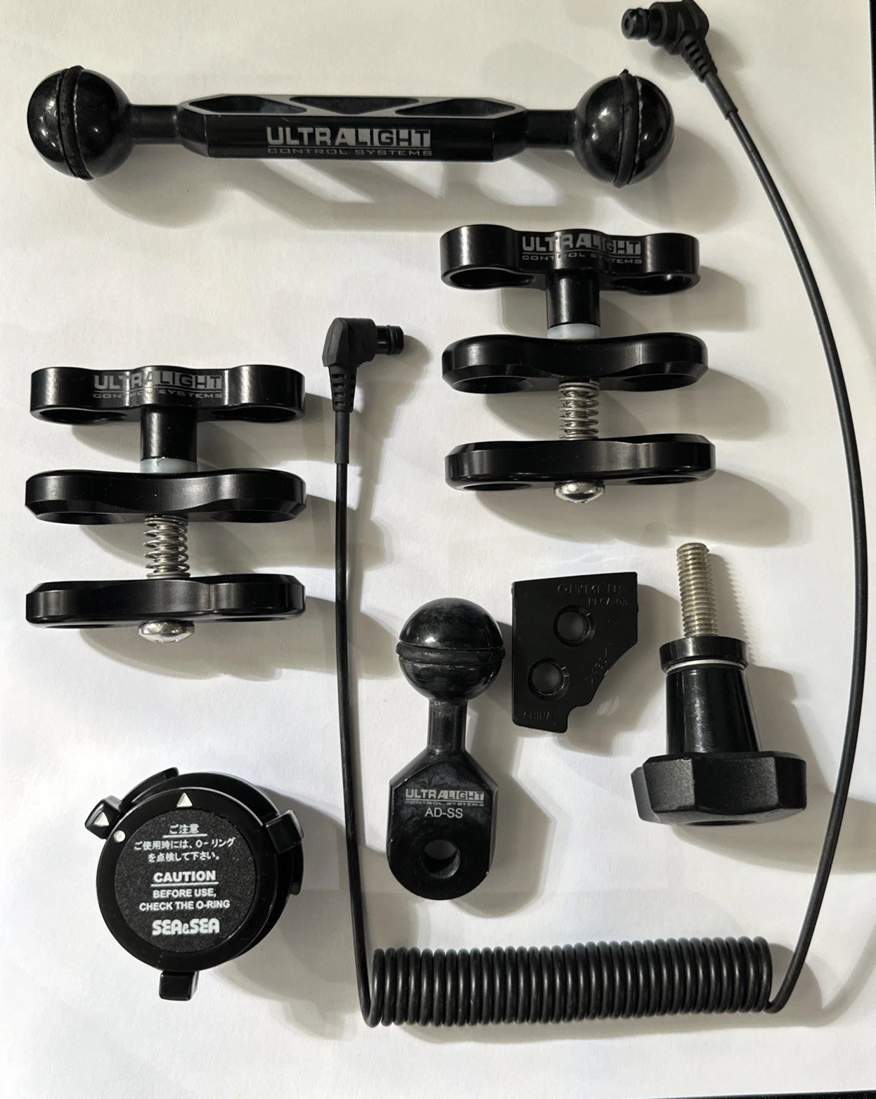 Lot Sea & Sea YS-01 Strobe Parts Ultralight Arms Clamps Adapter Cable Cap
