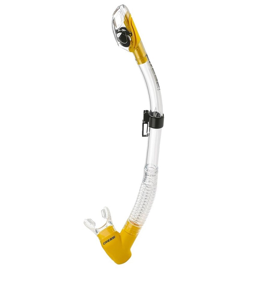 Cressi Epsilon Dry Snorkel Scuba Snorkeling Purge Valve Adult Silicone