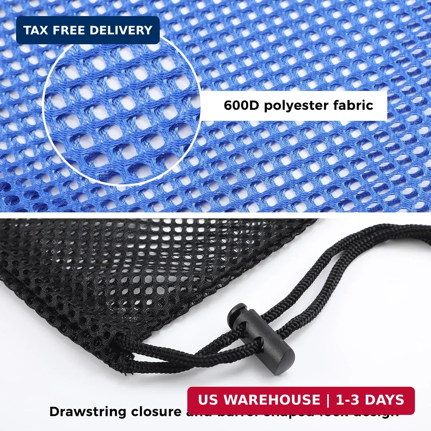 4Pcs Mesh Gear Bag for Snorkel, 19″ x 27″ Large Mesh Swim Bag, Polyester Dive Ba