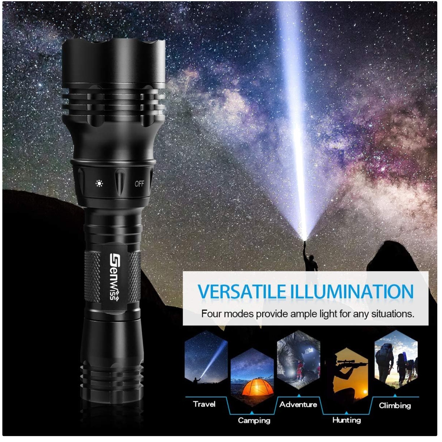 Waterproof Dive Torch with 5 Modes for Underwater Adventures