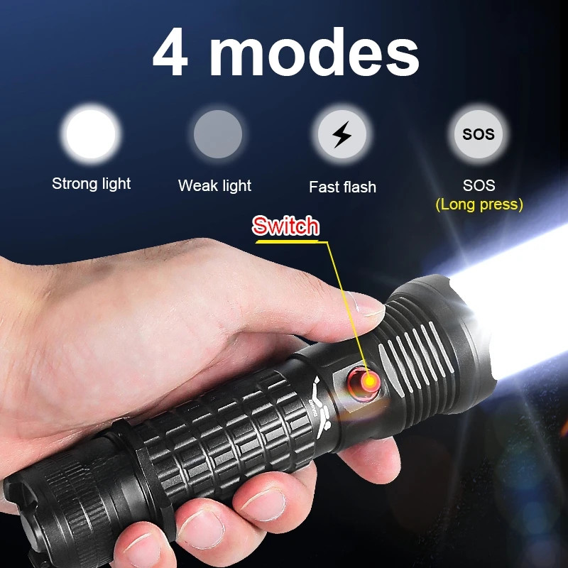 9900000LM Professional Diving Flashlight USB Torch IPX8 Diving LampDiving Torch