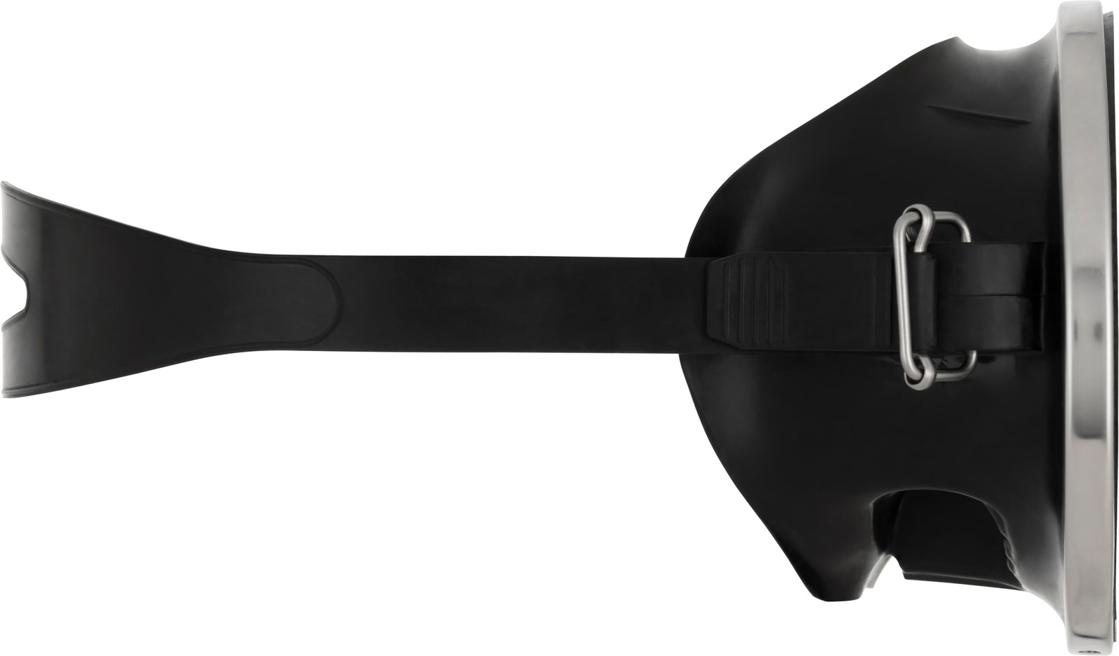 Classic Retro-Style Freediving Mask – Oval Tempered Glass Lens – Black