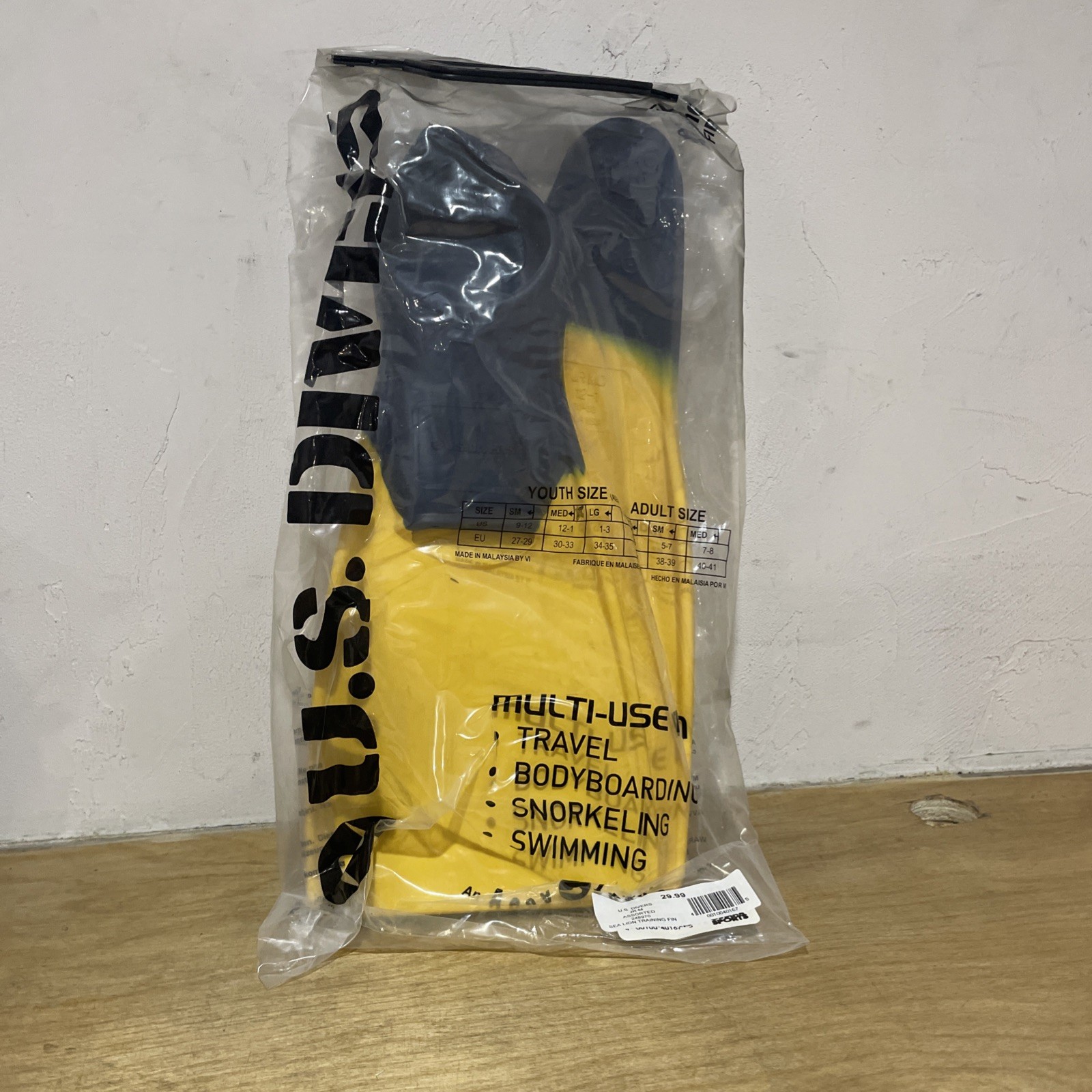 US Divers Sea Lion Floating Rubber Fins size JR Medium