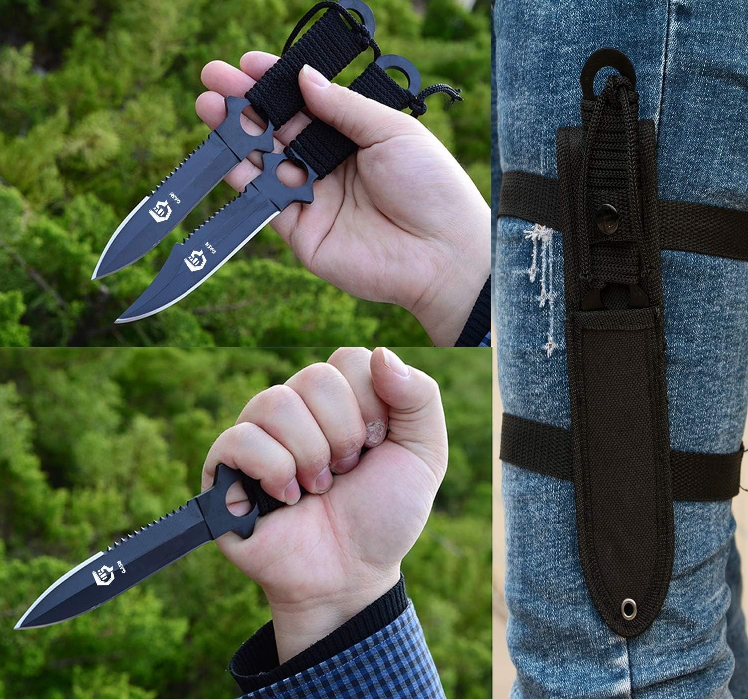 Ambidextrous Diving Knife with Quick Adjust Sheath for Spearfishing Adventures