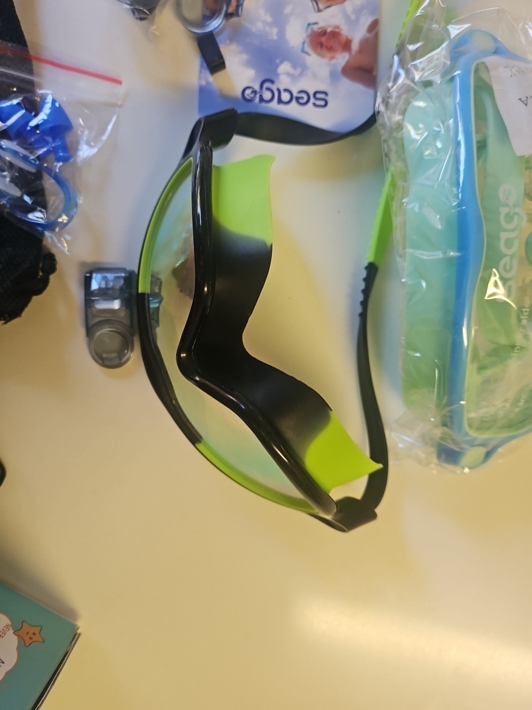 Seago Kids Diving Mask (2pcs)For Daily Swimming Light Blue & Green A28