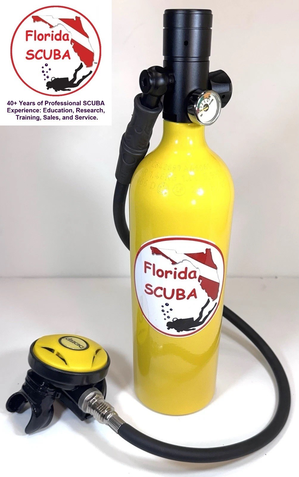 Diving Scuba Tank 1L Mini Air Oxygen Cylinder Emergency Bail Out Kit, Fishing