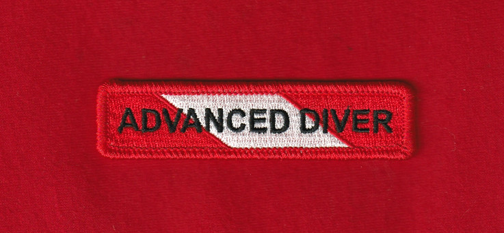 ADVANCED DIVER Chevron Rocker SCUBA Diver Certification Patch Fully Embroidered