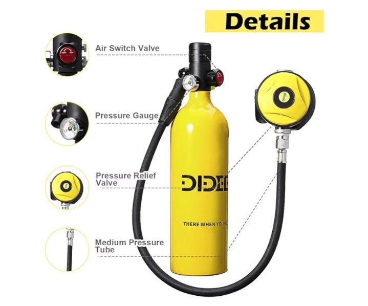 HEAVY DUTY Mini Scuba Tank 1L Diving Tank Scuba Kit Package WE SHIP OVERSEAS