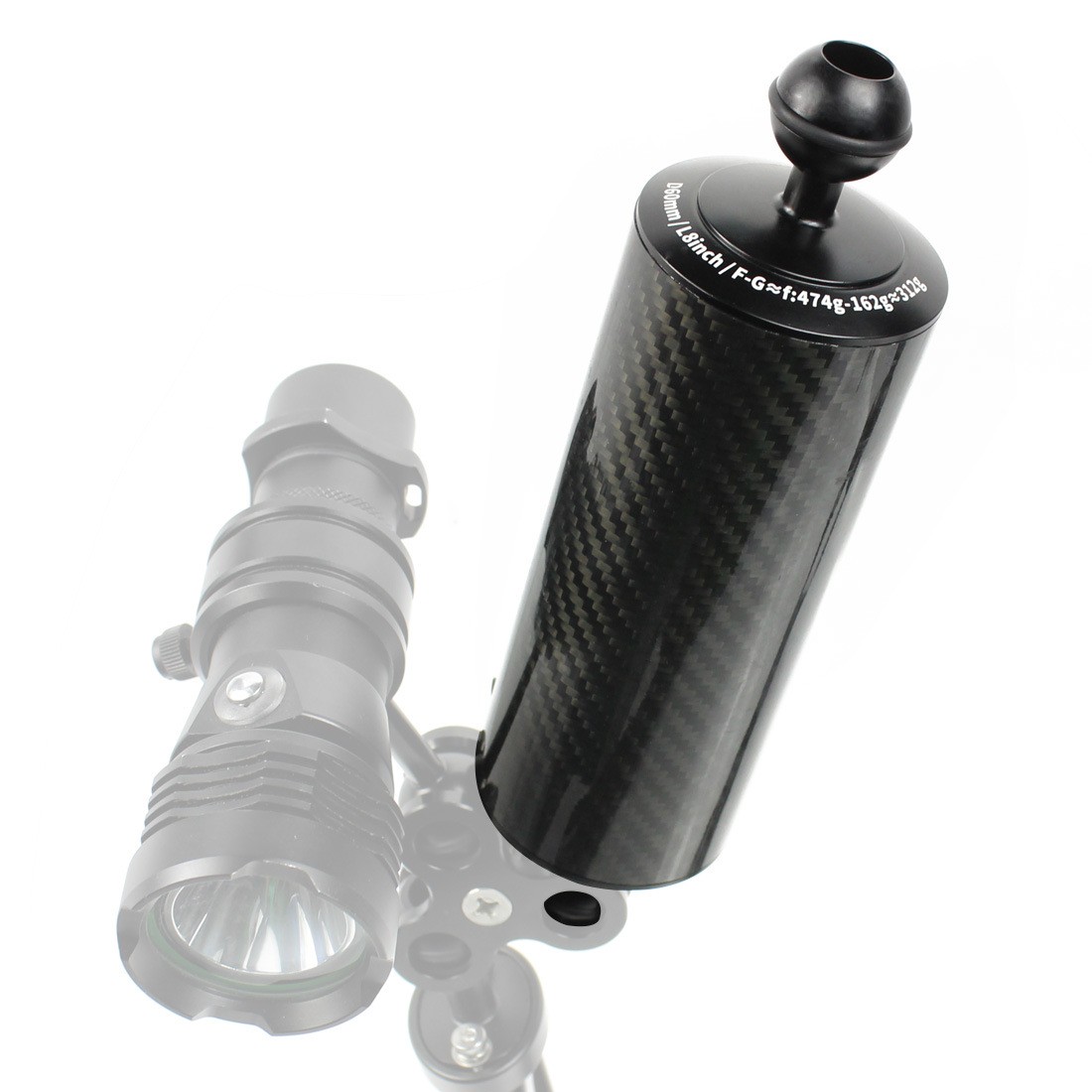 D60 5″-12″ Carbon Fiber Hollow Double Ball Head Underwater Floating Buoyancy Arm
