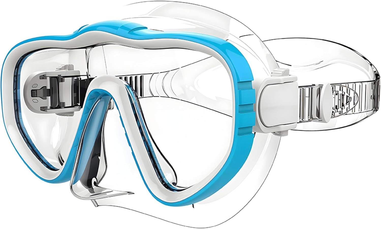Kraken Aquatics Scuba Diving Mask – Tempered Single Lens Glass Anti-Fog Snorkel