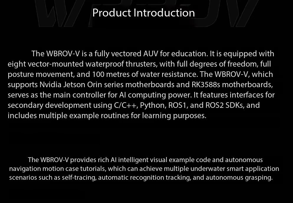 Underwater Drone with 4K Camera VR Control 100m Depth for Inspection & Shooting