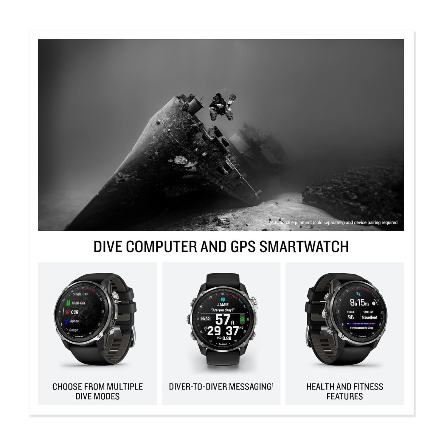 Garmin Descent Mk3i 51mm Smartwatch Dive Computer (Silver/Black PVD Titanium)