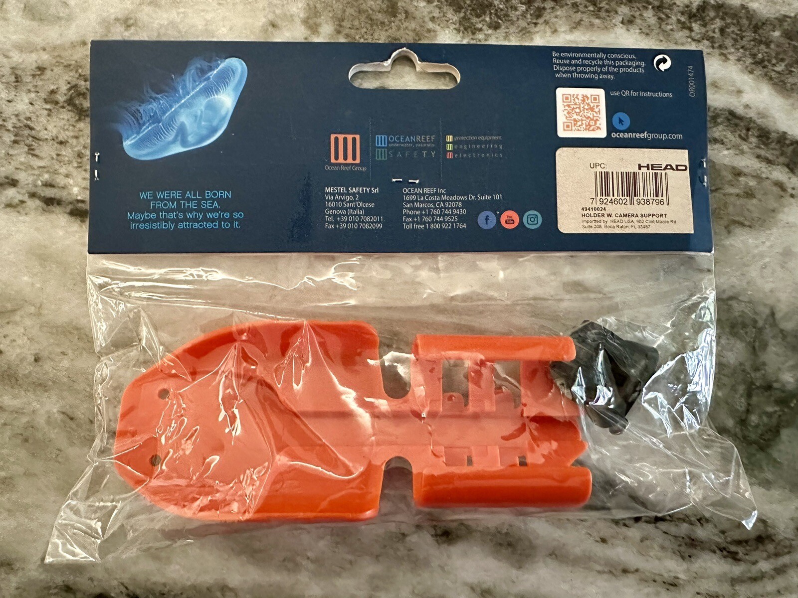 Ocean Reef Aria Fullface Accessories Holder w/ Camera Support Orange Sea Vu Dry