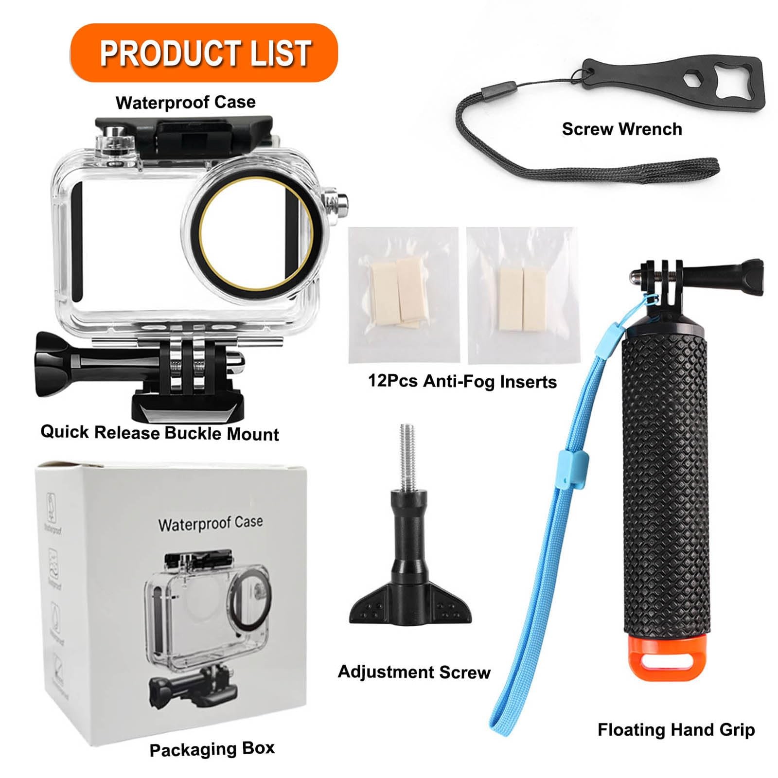 BO&DQQ Underwater Waterproof Case Compatible with DJI Osmo Action 5 Clear