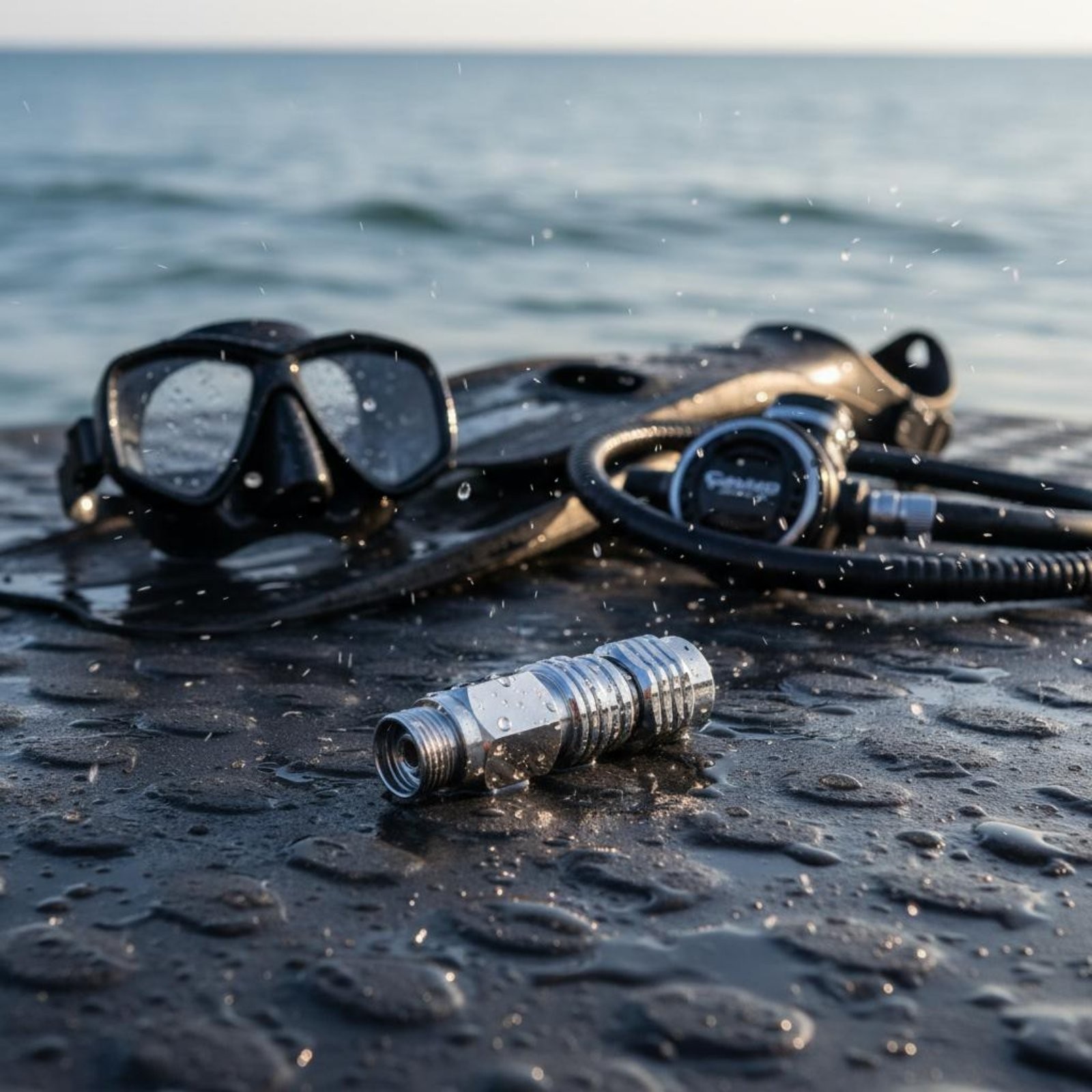 9/16 Thread Adapter Silver-Plated Finish Diving Breathing Apparatus Adaptor