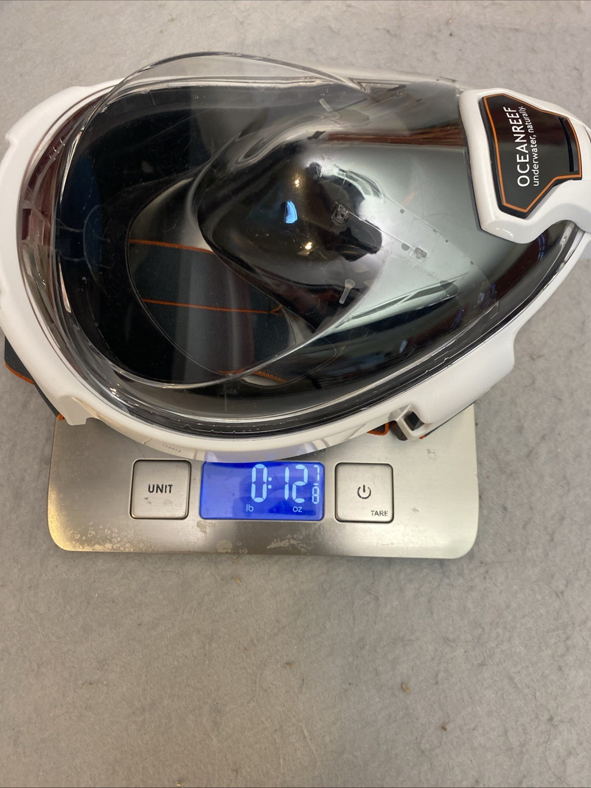 OCEAN REEF Aria QR+ Full Face Snorkel Mask White Orange Small Made In Italy