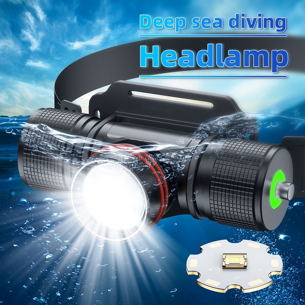 Scuba Diving Light Underwater Diving Headlamp IPX8 Underwater 40M High Quality