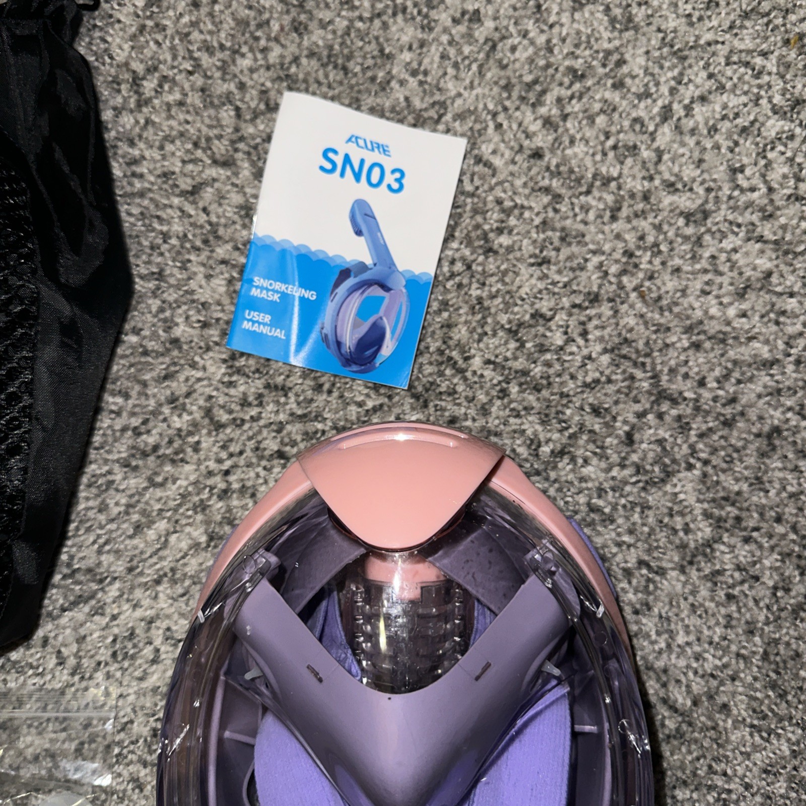 ACURE Kids Snorkel Mask Full Face – Anti-Fog & Dry Top XS, Purple Pink