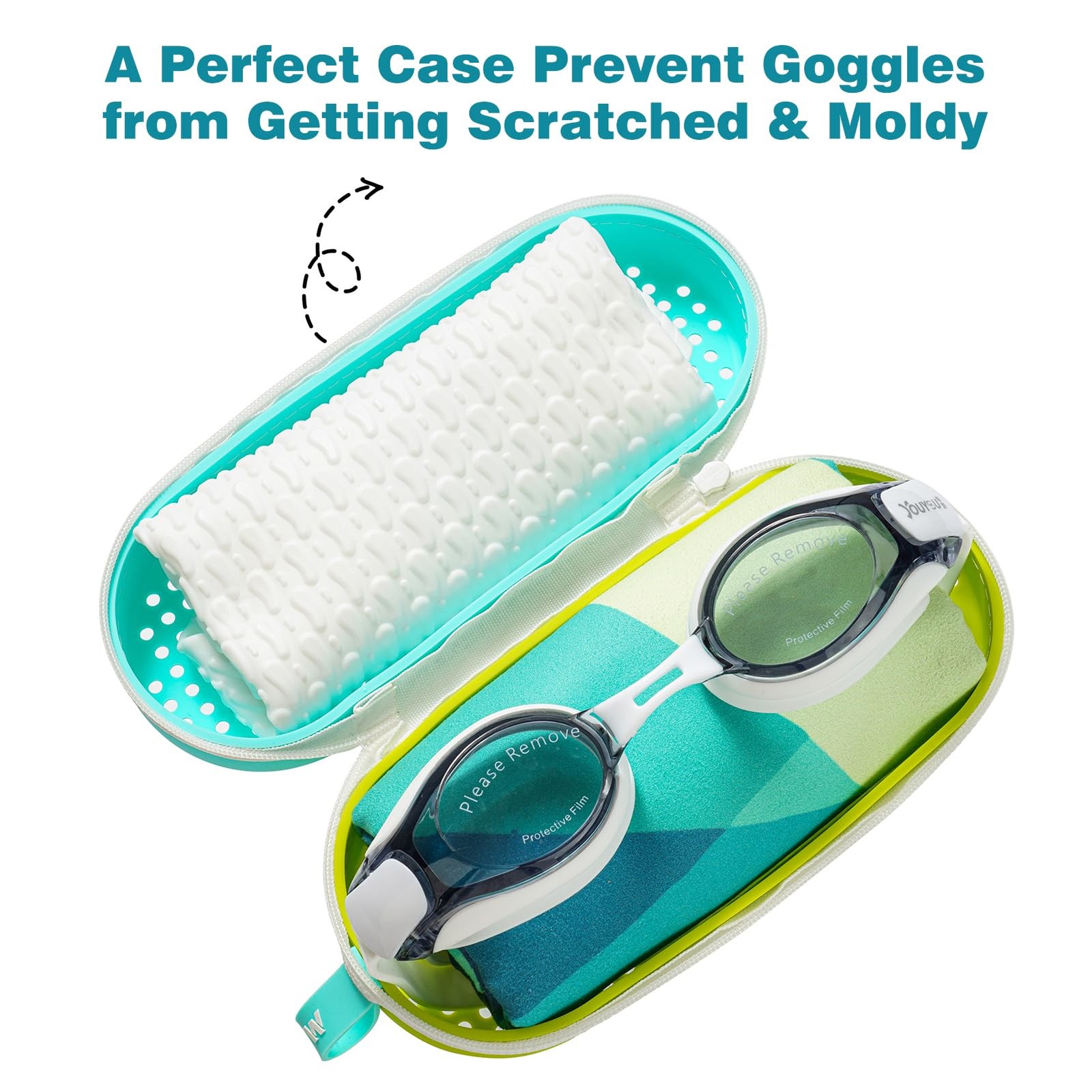 MSNATURALLY Swim Goggle Case For Swimming Goggles, Mothers Day Green and Blue