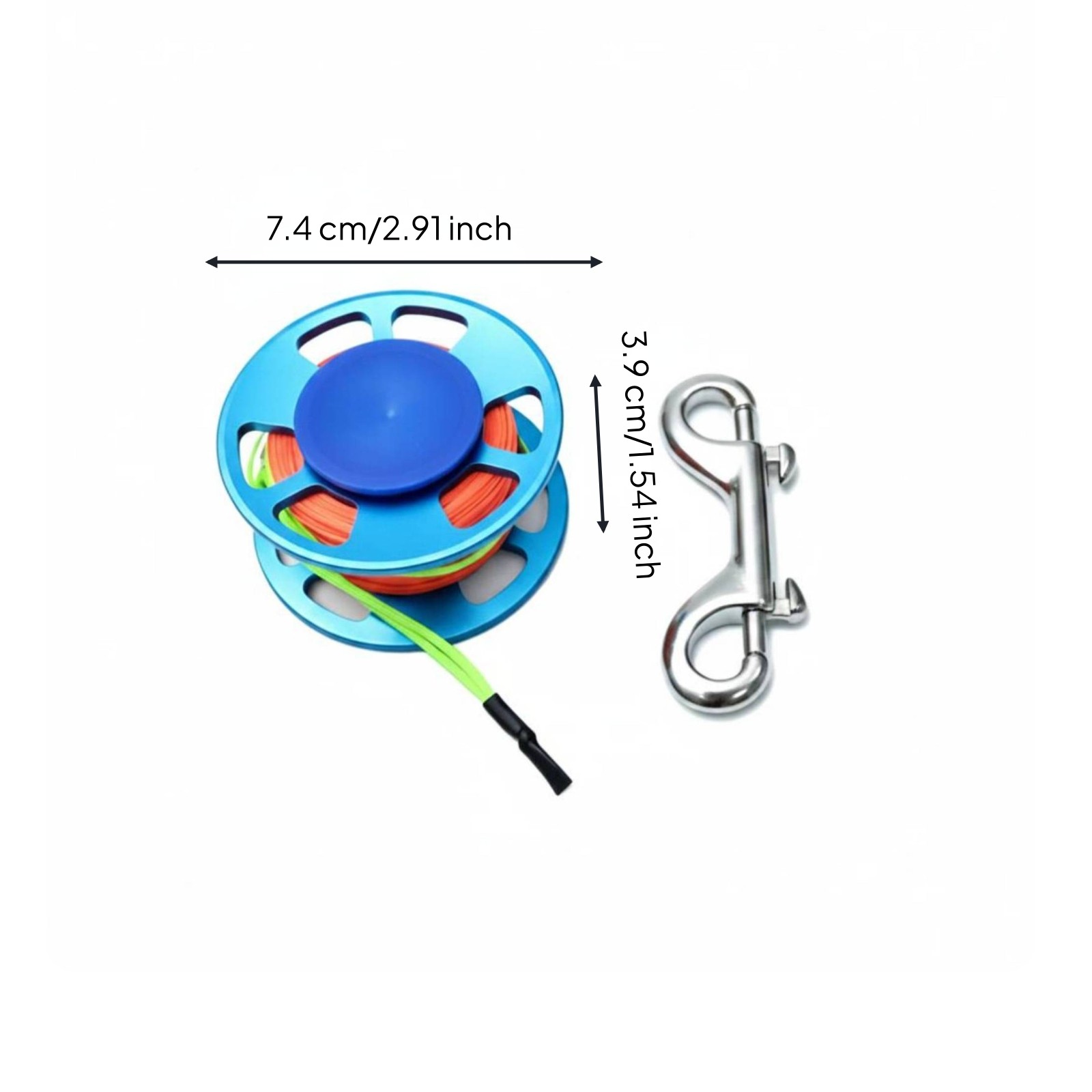 Finger Wheel Reel Strong Coil Hook Aluminum Dive Reel Lightweight for Divers