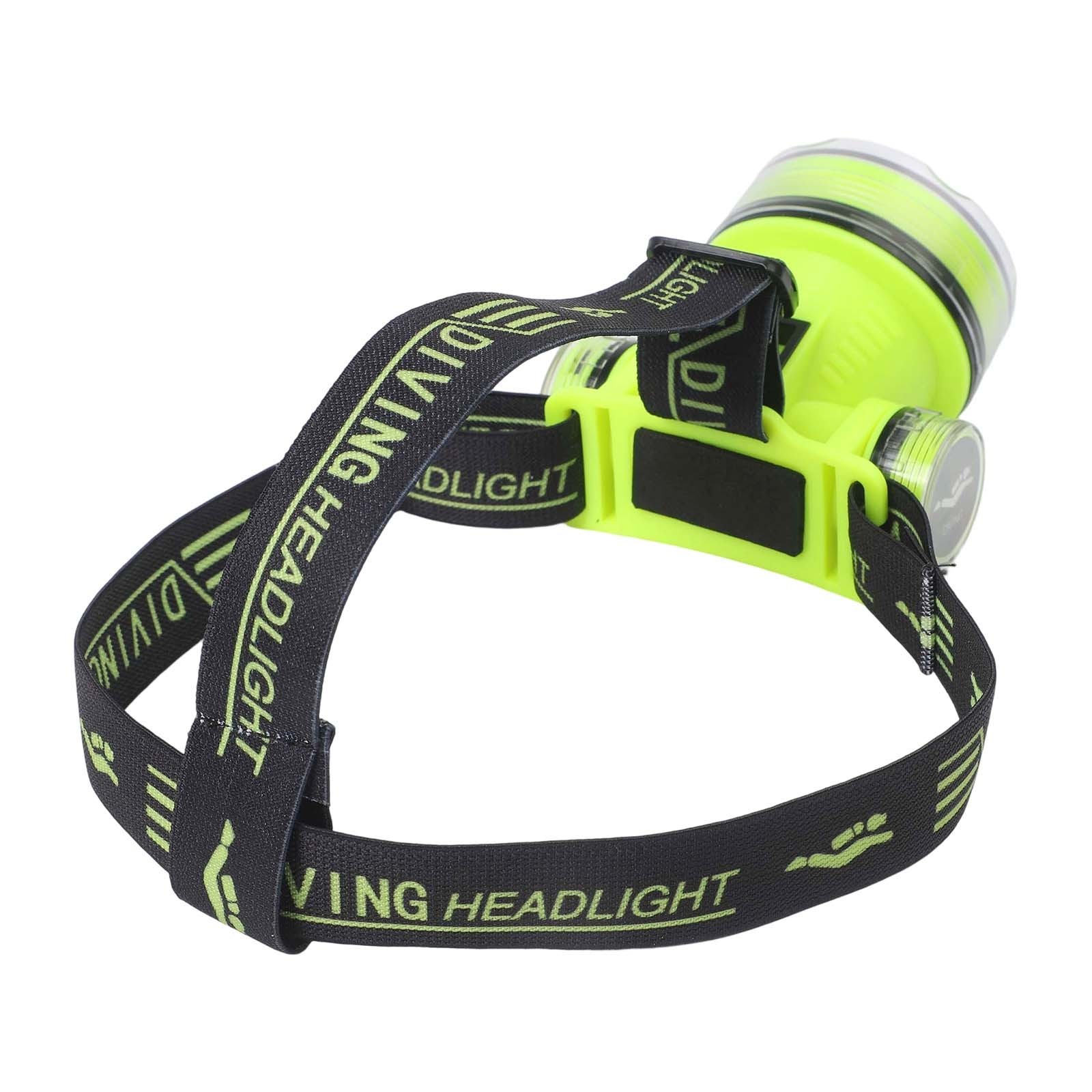 350M Underwater Headlight for Night Fishing IPX8 Waterproof Diving Headlamp