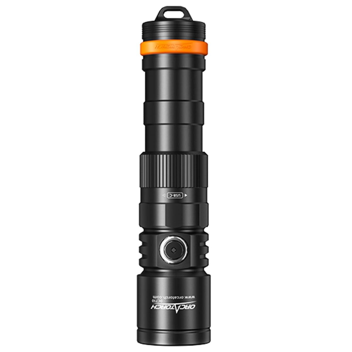 OrcaTorch DC710 USB-C Direct Charging 3000 Lumens Dive Light Black