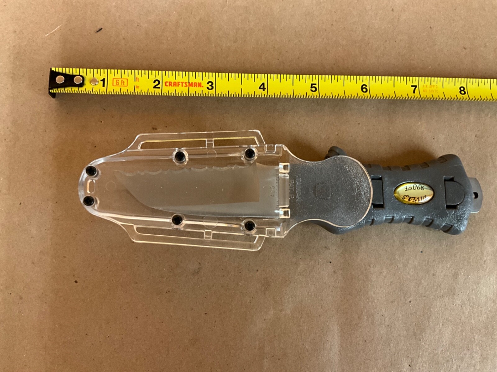 SCUBA DIVE KNIFE 420 STAINLESS 3″ SERRATED BLADE MOLDED NYLON GRIP B.C.KNIFE #88