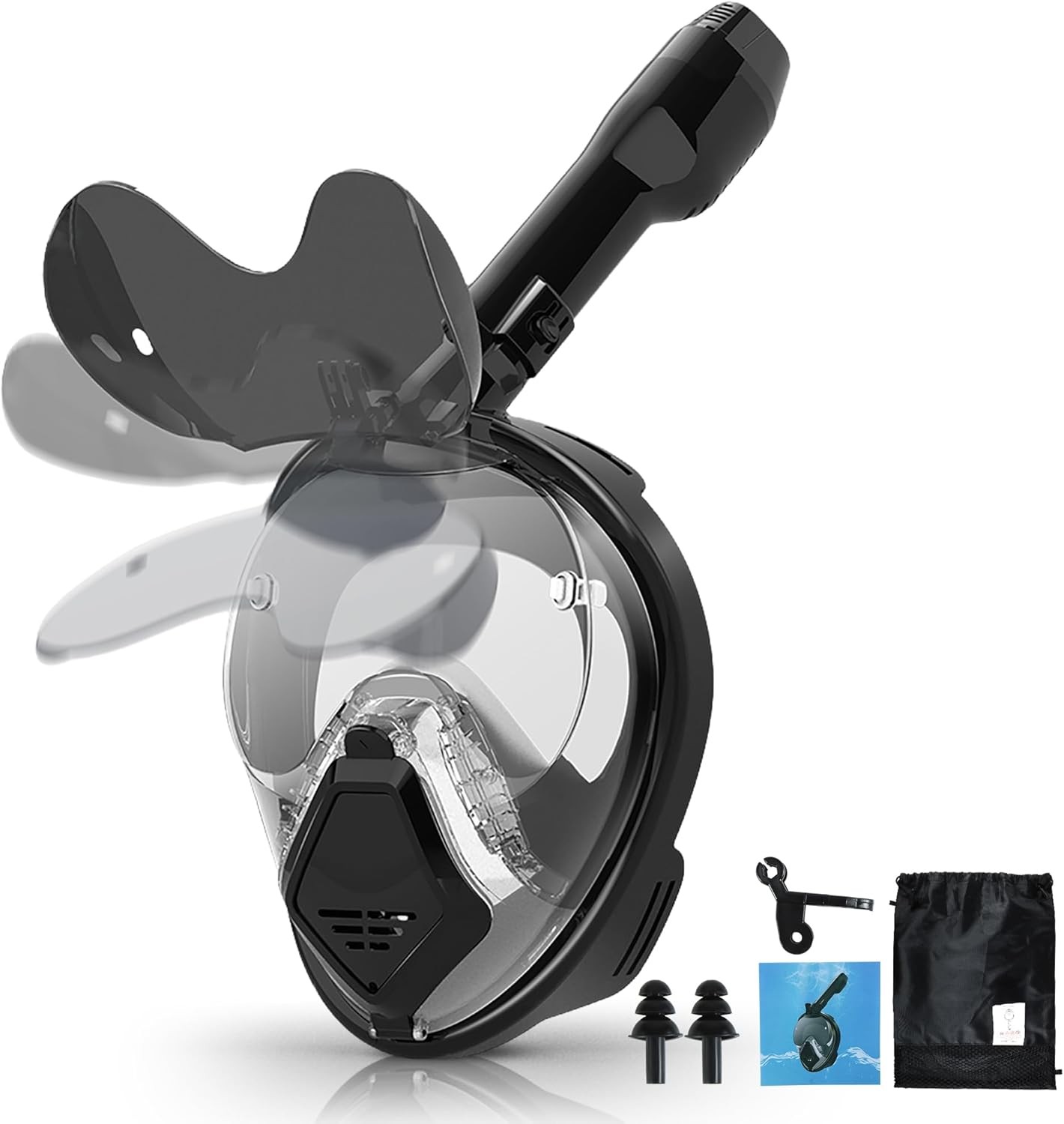 Devilfish Full Face Snorkel Mask Adults, Dry Top System Snorkeling Set with