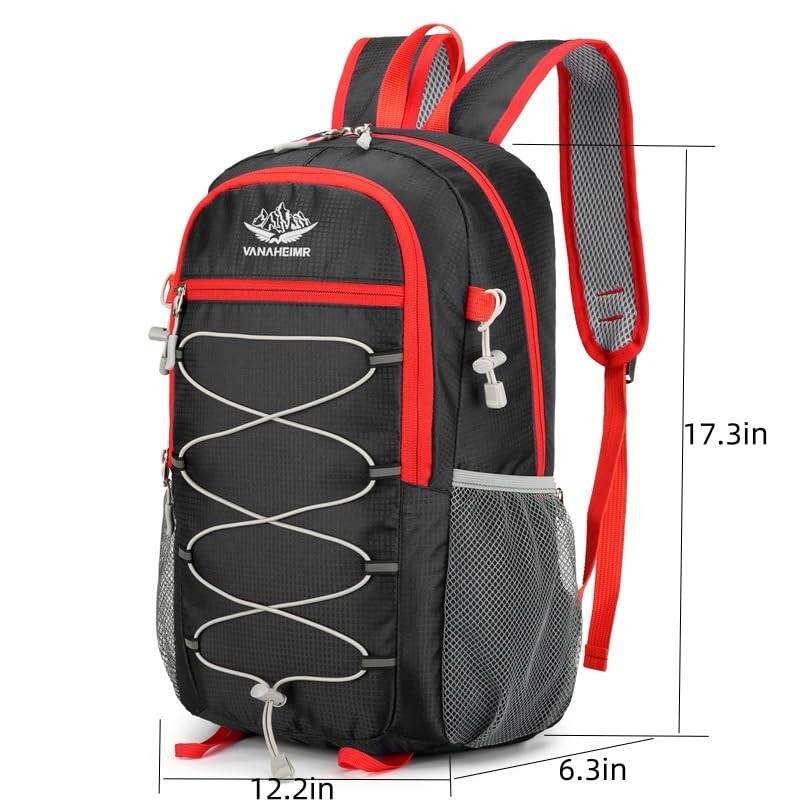Tonykulas Foldable Lightweight Hiking Backpack Camping Largearge, Black
