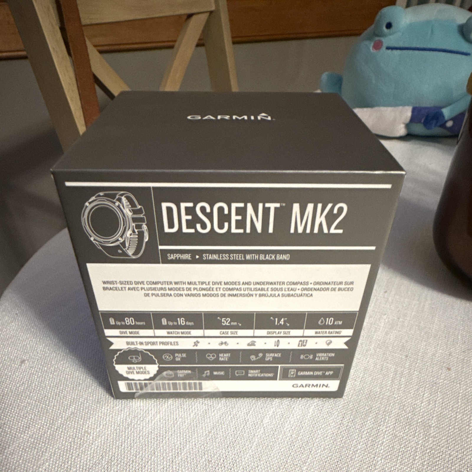 Garmin Descent MK2 Dive Computer GPS Smartwatch Sapphire Stainless Black Band